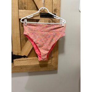 Aerie High Cut Cheeky Bikini Bottoms Multicolor Space Dye Textured XL
